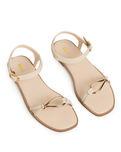 Sandalia Nude Broche Metalico 264303
