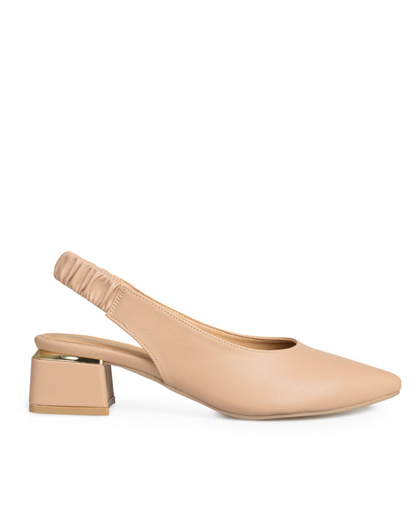 Zapatilla Nude Slingback Tira Resorte 2700CL