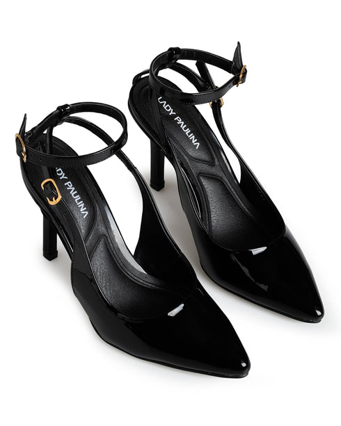Zapatilla Negra Picuda Ankle Strap 285041 negro