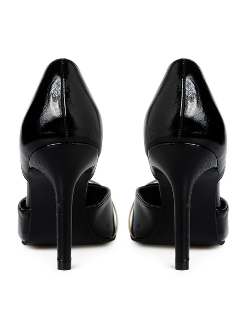 Zapatilla Negra Tira Dorada 285046