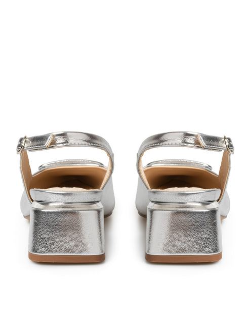 Zapatilla Plata Slingback Hebilla 332501