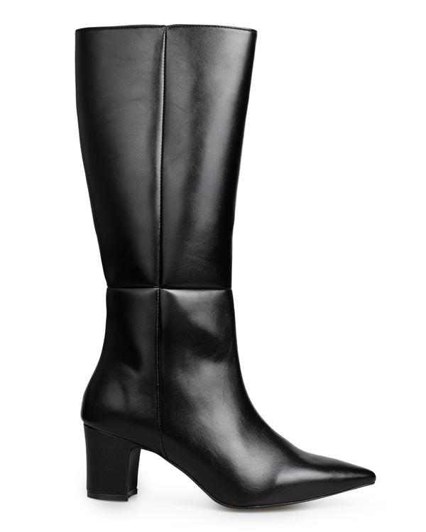 Bota Negra Picuda Tacón Bajo 338724