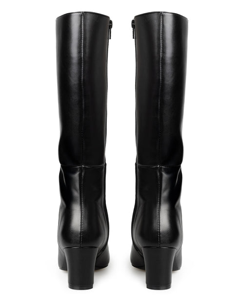 Bota Negra Picuda Tacón Bajo 338724