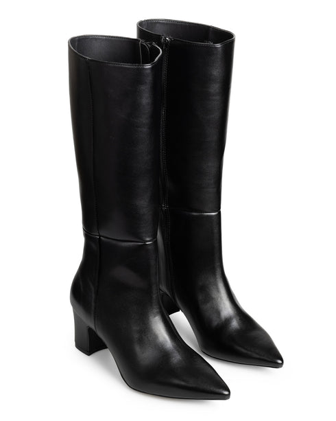 Bota Negra Picuda Tacón Bajo 338724