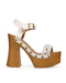Sandalia Blanca Suela Madera 345703