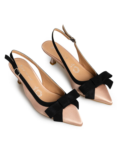 Zapatilla Oro Rosado Slingback Moño 3484181