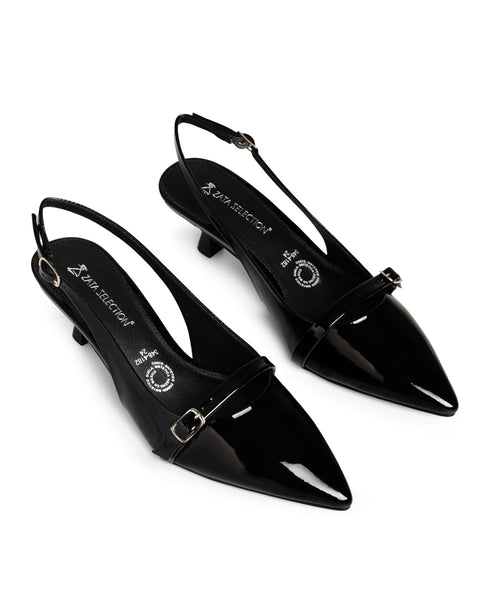 Kitten Chic - Zapatilla Negra Slingback 3484182
