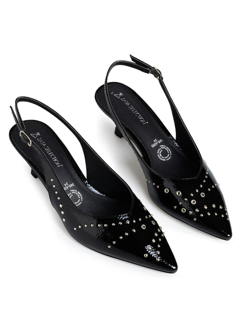 Zapatilla Negra Slingback Estoperoles 3484265