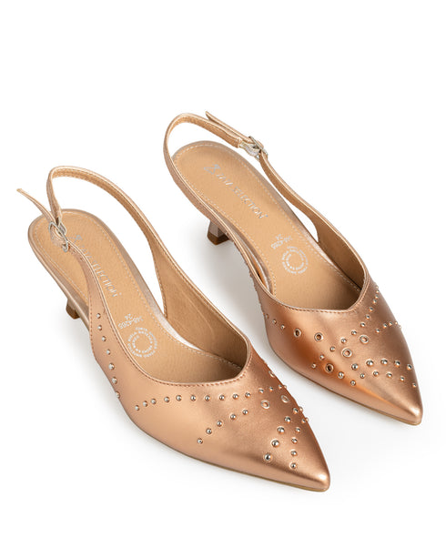 Zapatilla Oro Rosado Slingback Estoperoles 3484265