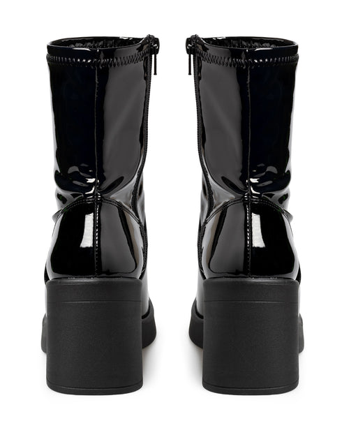 Botín Negro Charol Suela Gruesa 349801