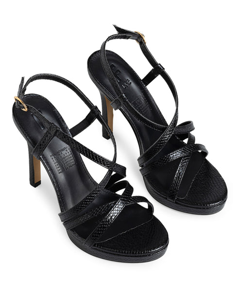 Sandalia Negra Snake Tiras Cruzadas 352302