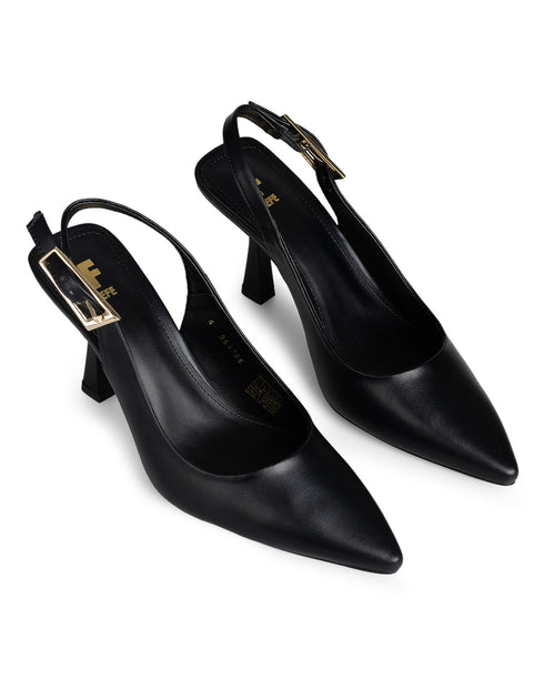 Zapatilla Negra Picuda Slingback 354705