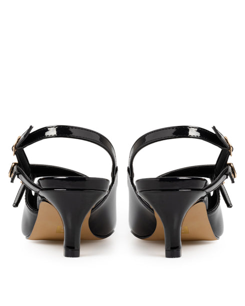 Zapatilla Negra Slingback Kitten Heel 355203