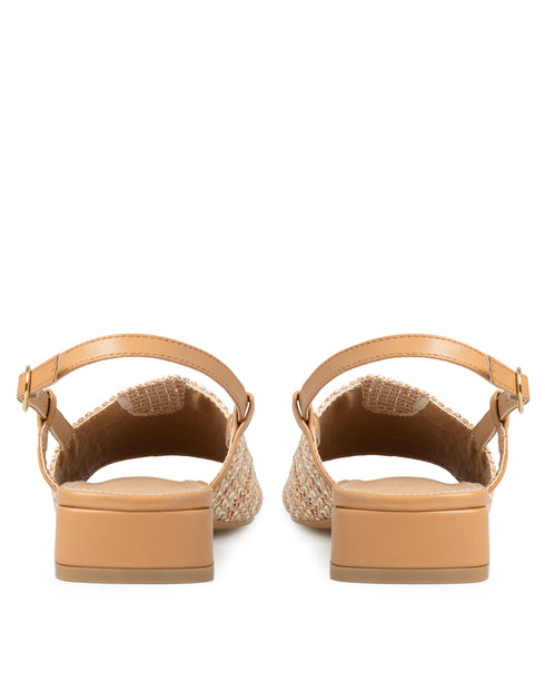 Sandalia Tacón Camel Slingback Yute 3594277