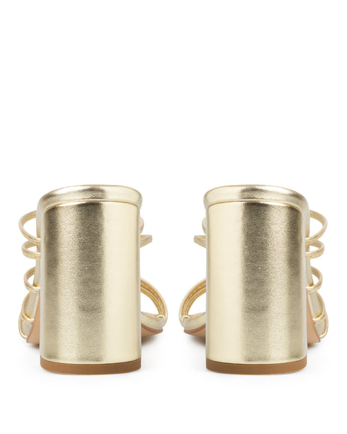 Sandalia Tacón Oro Tiras 3604282