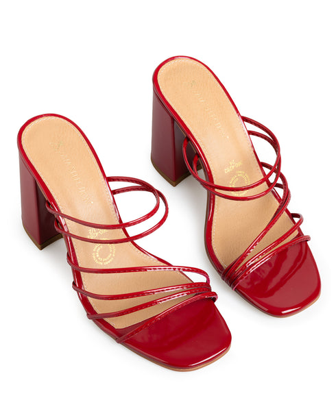 Sandalia Tacón Roja Tiras 3604282