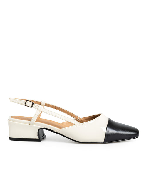 Zapatilla Latte Slingback Punta Negra 361-4362