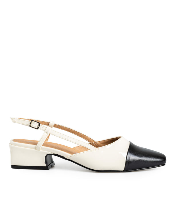 Zapatilla Latte Slingback Punta Negra 361-4362