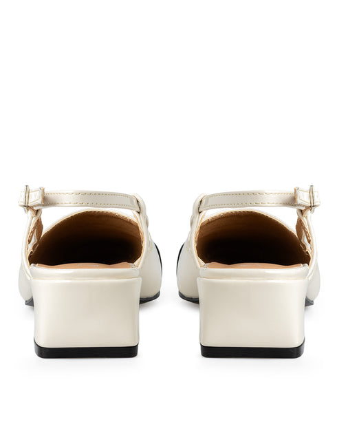 Zapatilla Latte Slingback Punta Negra 361-4362