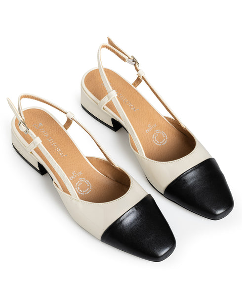 Zapatilla Latte Slingback Punta Negra 361-4362