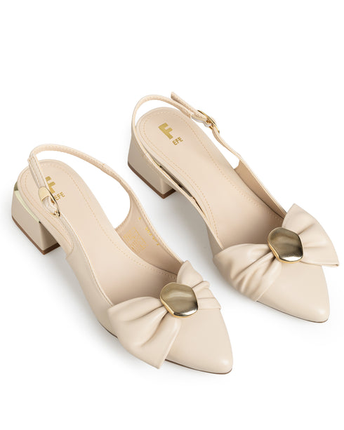Zapatilla Beige Slingback Moño 362502