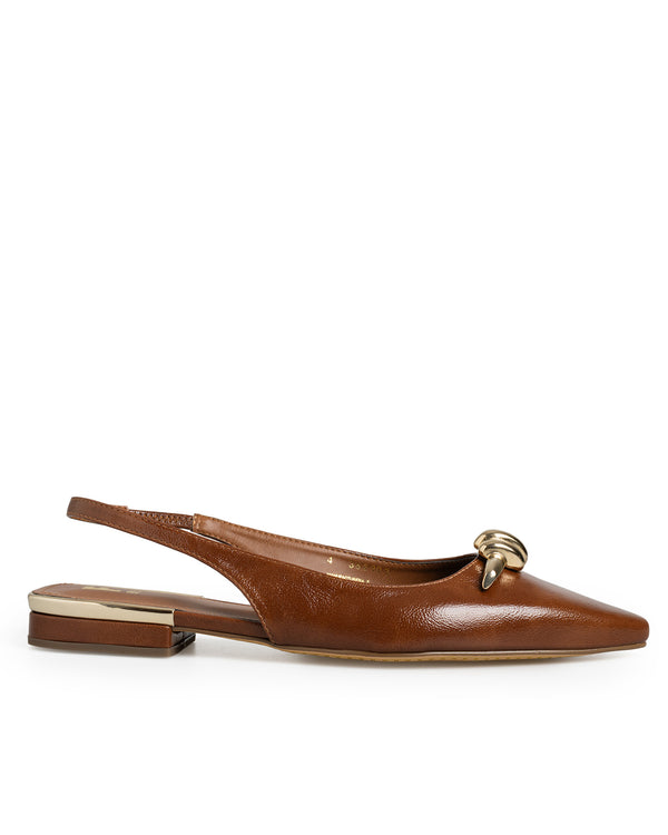 Balerina Miel Slingback Broche Dorado 362903