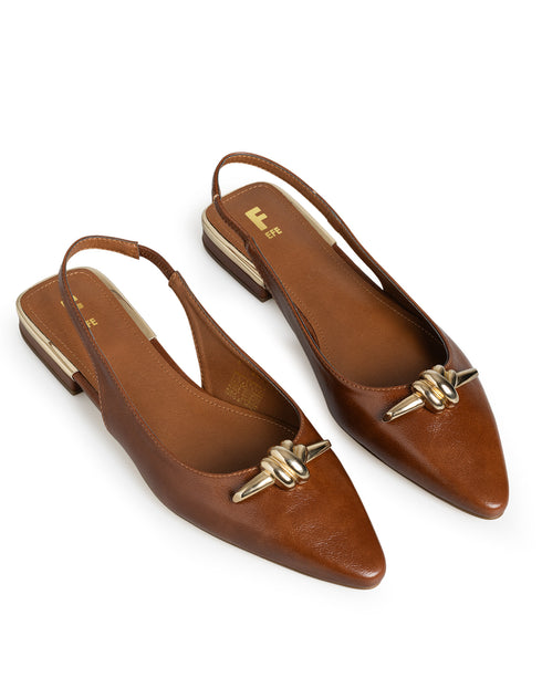Balerina Miel Slingback Broche Dorado 362903