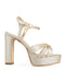 Sandalia Plataforma Oro Tiras Cruzadas 366003