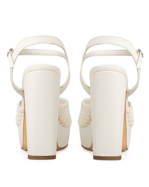 Sandalia Plataforma Latte Malla 366010
