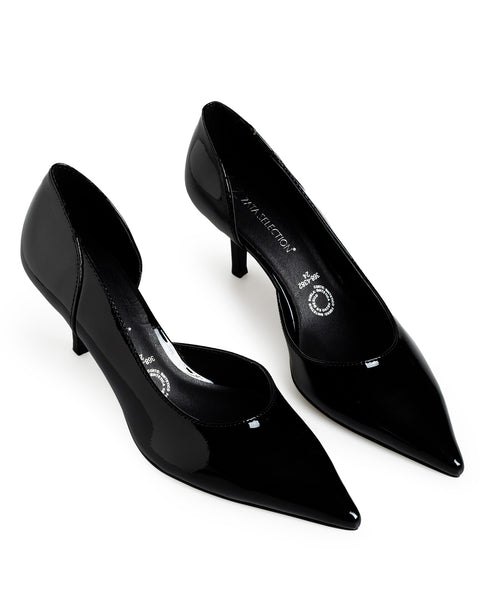 Zapatilla Negra Charol Picuda 368-4382