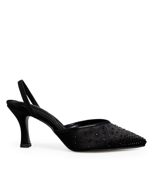 Zapatilla Negra Brillos 404008