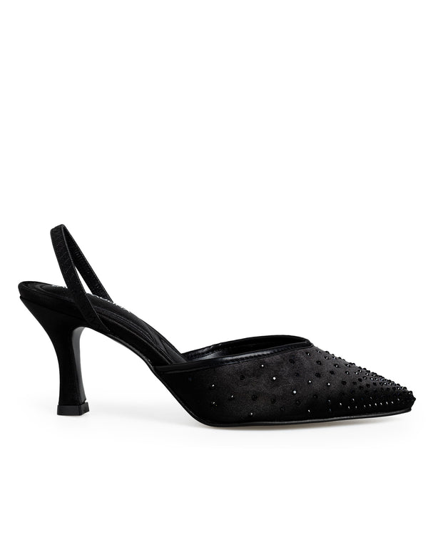 Zapatilla Negra Brillos 404008