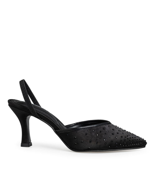 Zapatilla Negra Brillos 404008
