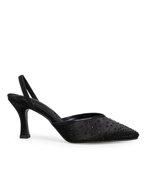 Zapatilla Negra Brillos 404008