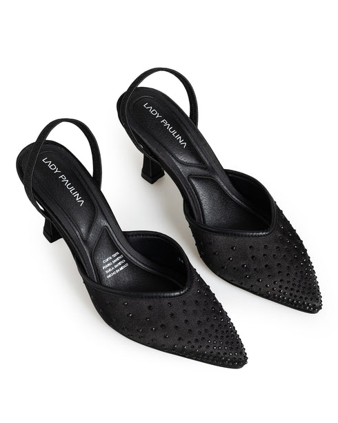 Zapatilla Negra Brillos 404008