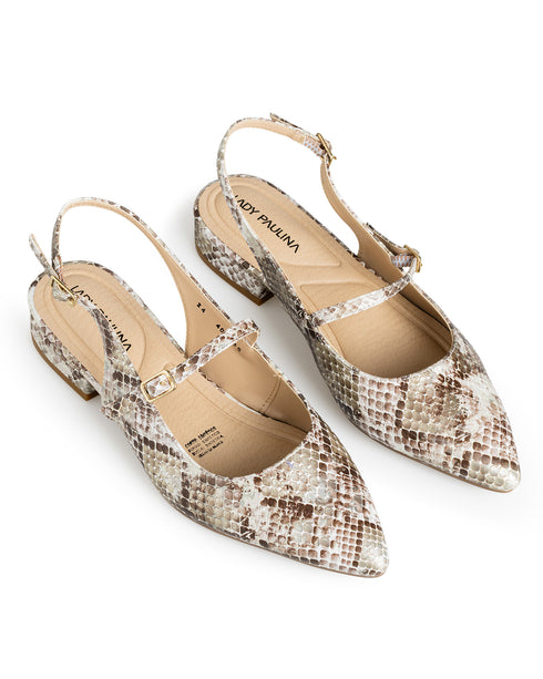 Balerina Beige Víbora Doble Hebilla 408005