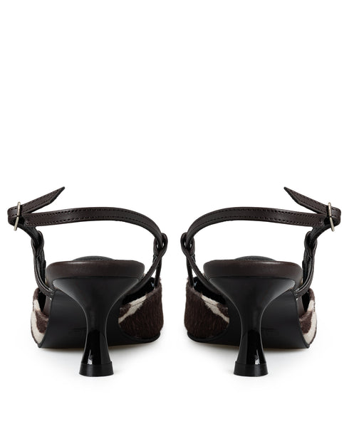 Zapatilla Vaca Slingback Manchas Cafés 418001