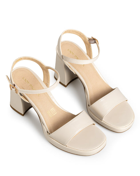 Sandalia Latte Tacón Grueso 435001