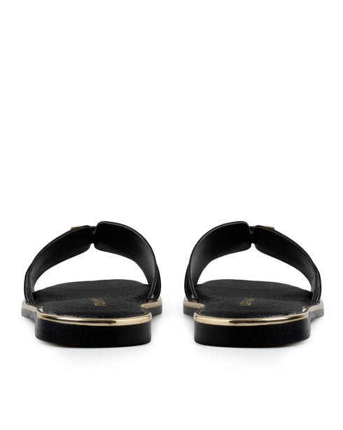 Sandalia Plana Negra Herraje 437001