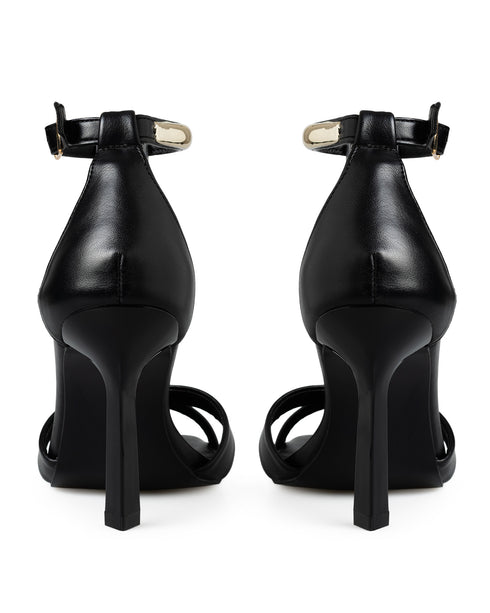 Sandalia Negra Ankle Strap Tiras Cruzadas 439004