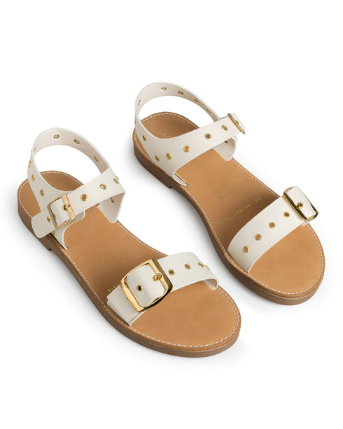 Sandalia Latte Anillos Doble Hebilla 451002