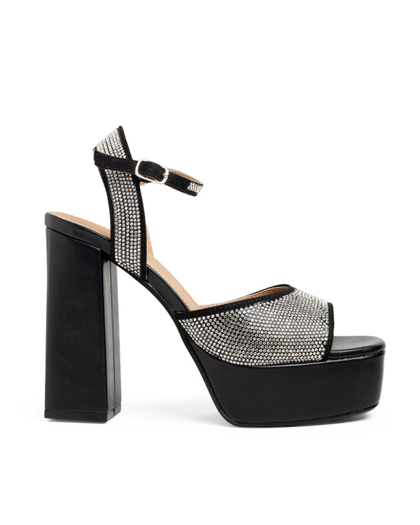 Sandalia Plataforma Negro Glitter 2593941