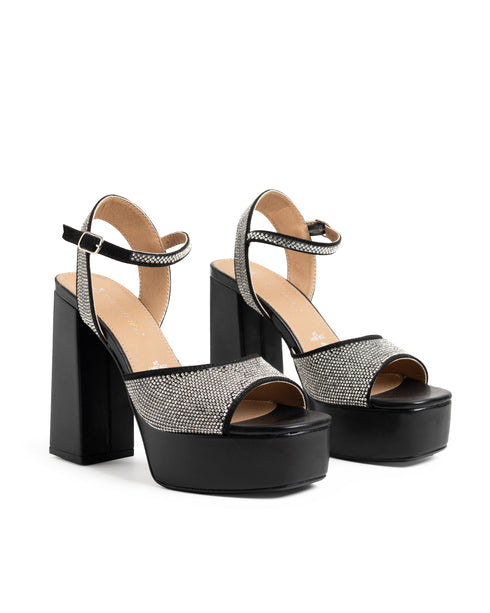 Sandalia Plataforma Negro Glitter 2593941