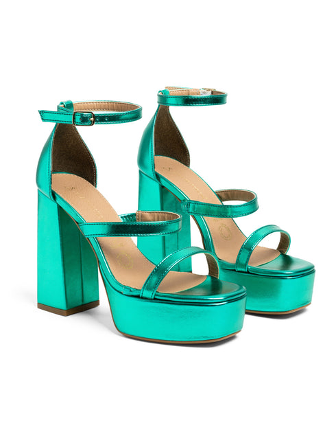 Sandalia Plataforma Verde Metálico 2593760