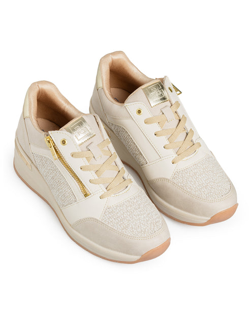 Tenis Beige Suela Cuña 591005