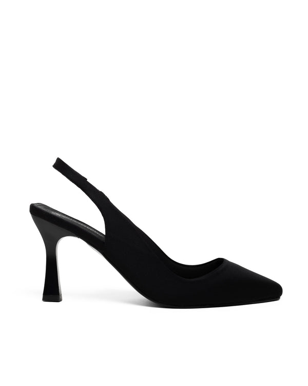 Zapatilla Slingback Negra Punta Picuda 98008