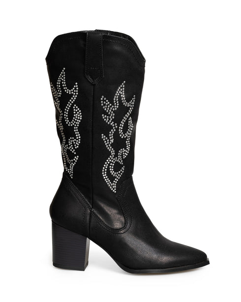 Bota Vaquera Negra Estoperoles 65712MD