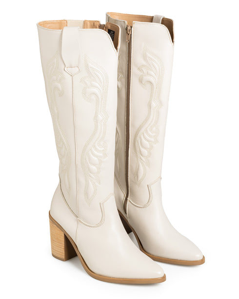 Bota Vaquera Latte Grabada 7003PA