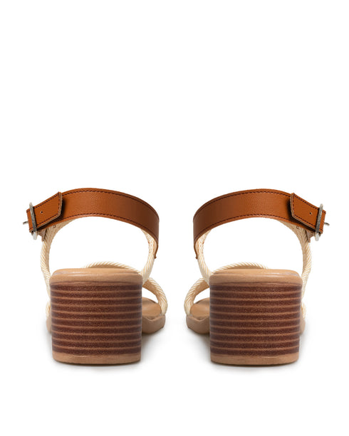 Sandalia Beige Doble Tira Tejida 7116MD