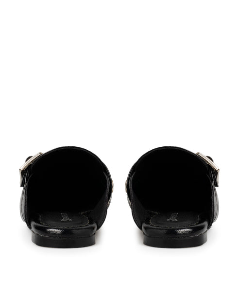 Zueco Flat Negro Con Hebilla 7615 negro